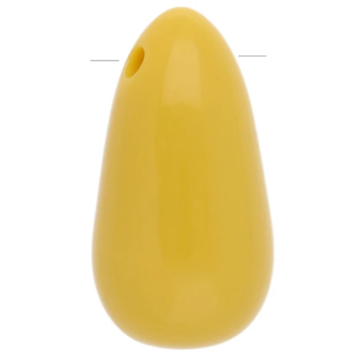Pendentif poire en acrylique 33x18 mm - Moutarde x1