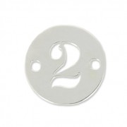 Intercalaire 2 trous rond chiffre 2 - 8.5 mm en Argent 925 x1