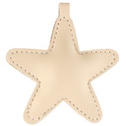 Pendentif étoile pour bijou de sac - 68 mm - PU - Beige x1|raw }}