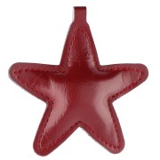Pendentif étoile 68 mm pour bijou de sac - PU - Bordeaux x1