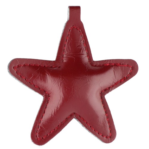 Pendentif étoile pour bijou de sac - 68 mm - PU - Bordeaux x1