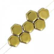 Perles en verre tchèque Honeycomb 6 mm Full Dorado x20|raw }}