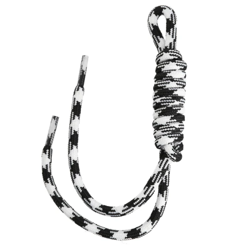 Attache paracorde pour porte clés et grigri de sac - 22 cm - Noir - Blanc x1