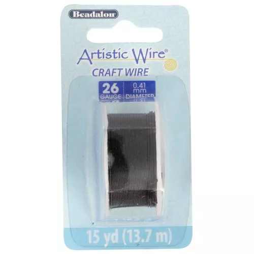 Fil de cuivre Artistic Wire 0.41 mm anti-ternissement - Noir x13.7m