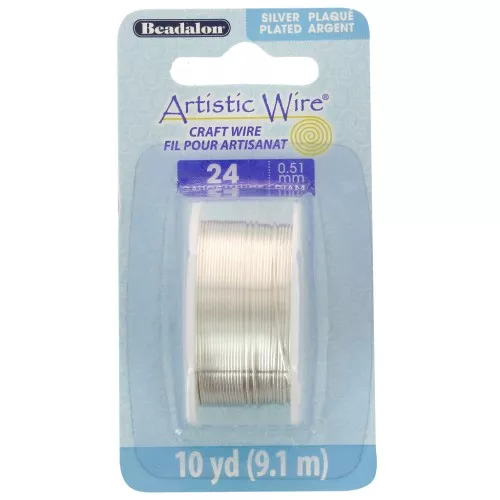 Fil de cuivre Artistic Wire 0.51 mm - Plaqué Argent anti-ternissement x9.1m