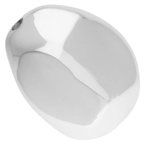 Perle ovale irrégulière facettée 36x29 mm en acrylique métallisée CCB - Argenté x1