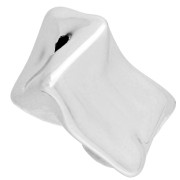 Perle irrégulière 20x17.5 mm en acrylique métallisée CCB - Argenté x1|raw }}