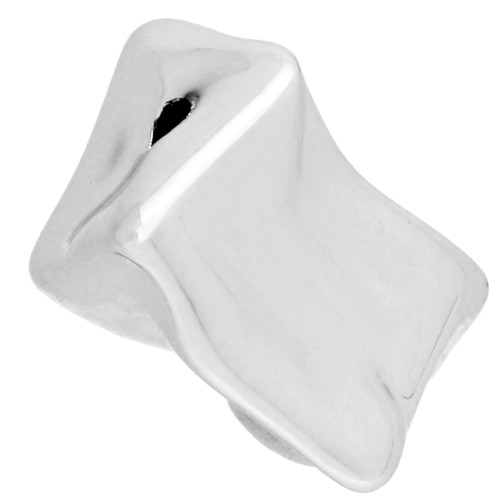 Perle irrégulière 20x17.5 mm en acrylique métallisée CCB - Argenté x1