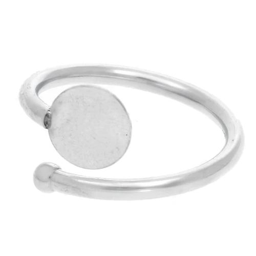 Bague flexible taille 54 avec plateau 8 mm en Argent 925 x1