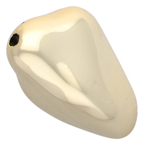 Perle nugget irrégulier 35x23 mm en acrylique métallisée CCB - Doré x1