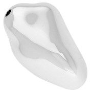 Perle nugget irrégulier 36x23 mm en acrylique métallisée CCB - Argenté x1|raw }}