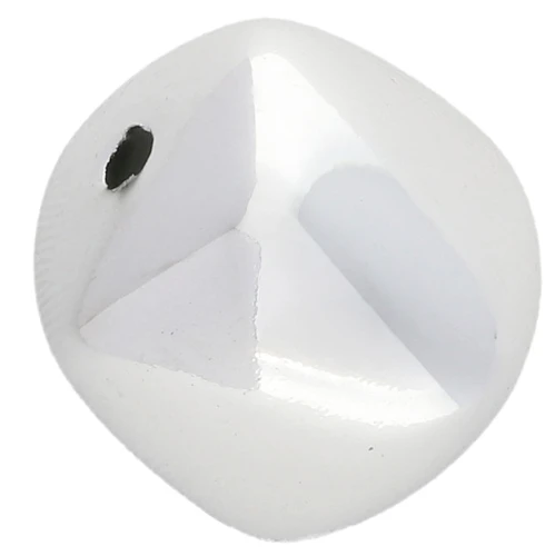 Perle cube irrégulier 16x17 mm en acrylique métallisée CCB - Argenté x1
