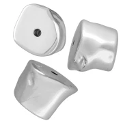 Perles irrégulières 16x20 mm en acrylique métallisée CCB - Argenté x1