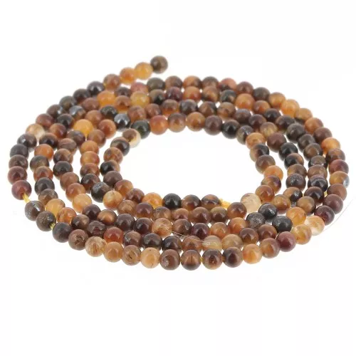 Perles rondes 2 mm en pierre gemme - Oeil de tigre x38cm