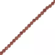 Perles rondes 2 mm Gold Stone - Imitation Pierre de soleil x38cm