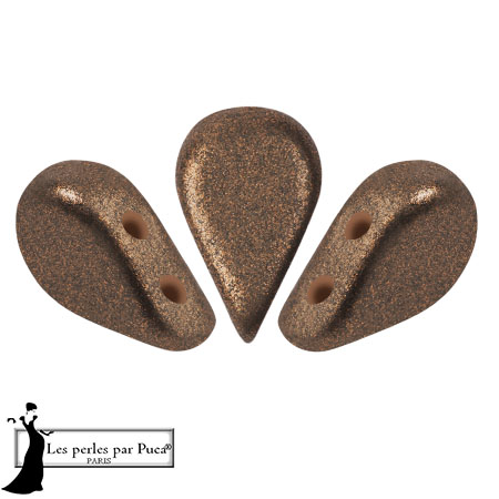 Perles en verre Amos® par Puca® 5x8 mm - Bronze Anthracite x10g