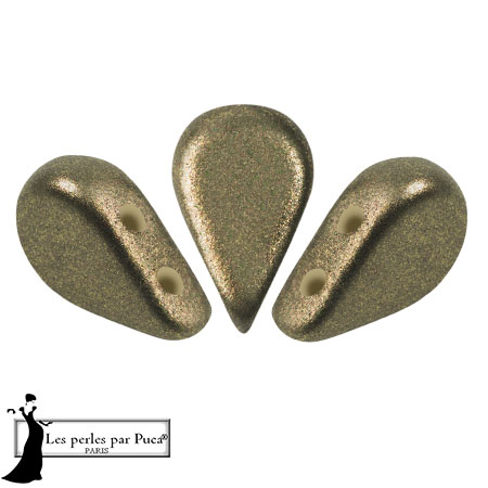 Perles en verre Amos® par Puca® 5x8 mm - Bronze Green x10g