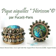 Perles en verre Amos® par Puca® 5x8 mm - Bronze Green x10g