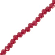 Perles rondelles facettées - rondes aplaties -3.5x3 mm Red Coral x34cm