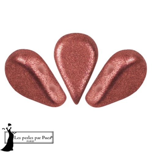 Perles en verre Amos® par Puca® 5x8 mm - Bronze Rose x10g