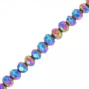 Perles rondelles facettées - rondes aplaties 3x2 mm - Iris x34cm