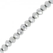 Perles rondelles facettées - rondes aplaties -3.5x3 mm Argenté x35cm|raw }}