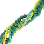 Perles rondelles facettées - rondes aplaties -3.5x3 mm Argenté x35cm