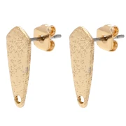 Clous d'oreilles goutte martelé 17x7 mm - Doré x2