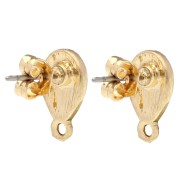 Clous d'oreilles goutte martelé 12x7 mm - Doré vintage x2
