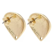 Clous d'oreilles goutte bombée 20.5x19 mm - Doré x2