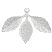 Pendentif 3 feuilles 23x30.5 mm - Argenté mat x1