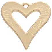 Pendentif coeur texturé ajouré 30x28 mm - Doré x1
