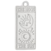 Pendentif rectangle carte de tarot 22x15 mm - Argenté mat x1|raw }}