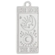 Pendentif rectangle carte de tarot 22x15 mm - Argenté mat x1