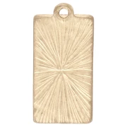 Pendentif carte de tarot 22x10 mm - La lune et le soleil - Doré vintage x1