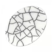 Cabochon synthétique ovale 25x18 mm imitation Howlite x1