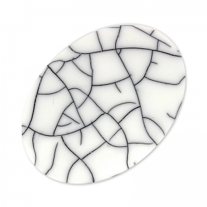 Cabochon synthétique ovale 25x18 mm imitation Howlite x1