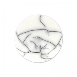 Cabochon synthétique rond 10 mm imitation Howlite x1