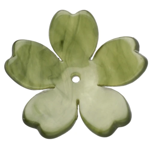 Pendentif fleur 25 mm en acétate - Marbré kaki x1