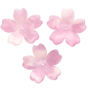 Pendentif fleur 25 mm en acétate - Marbré Rose - Blanc nacré pailleté x1