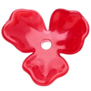 Pendentif fleur 23.5 mm en acétate - Marbré Rouge x1