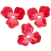 Pendentif fleur 23.5 mm en acétate - Marbré Rouge x1