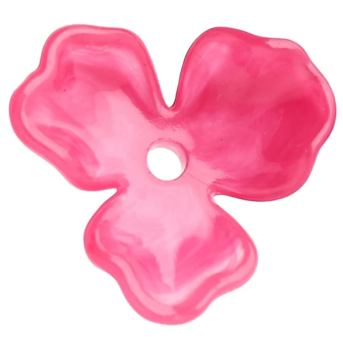 Pendentif fleur 23.5 mm en acétate - Marbré Rose foncé x1