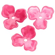 Pendentif fleur 23.5 mm en acétate - Marbré Rose foncé x1