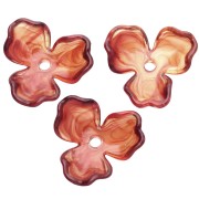 Pendentif fleur 23.5 mm en acétate - Marbré Ambre x1