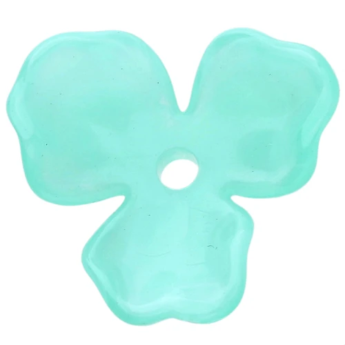 Pendentif fleur 23.5 mm en acétate - Marbré Turquoise x1