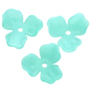 Pendentif fleur 23.5 mm en acétate - Marbré Turquoise x1