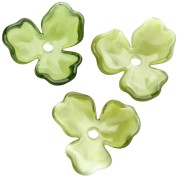 Pendentif fleur 23.5 mm en acétate - Marbré Olive x1