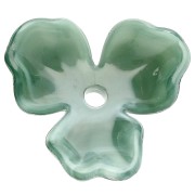 Pendentif fleur 23.5 mm en acétate - Marbré Vert sapin x1