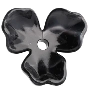 Pendentif fleur 23.5 mm en acétate - Marbré Noir x1